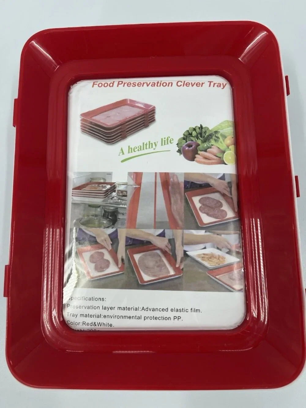 Food Preservation Clever Trays Red Rectangle 6 Pack